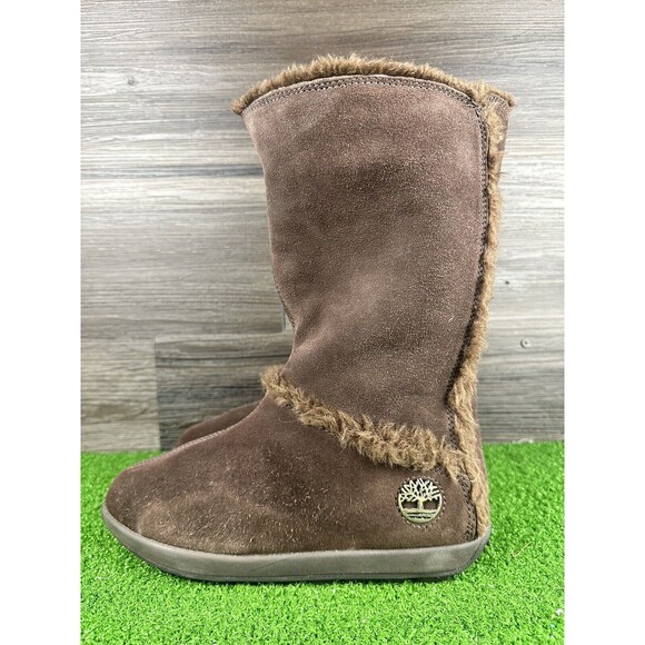 Timberland 61642‎ Women's Shearling Brown Suede Pull-On Mukluk Style Boot sz 7.5 - Picture 1 of 8